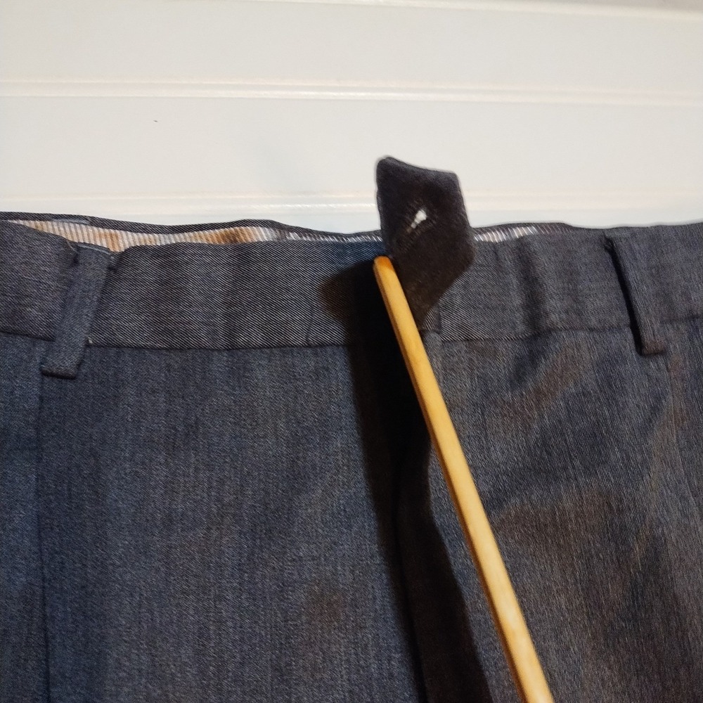 100% Worsted Wool Pleated Cuffed Mens Dress Pants Charcoal Gray 34x28 (Tag 36x30 - Picture 4 of 9